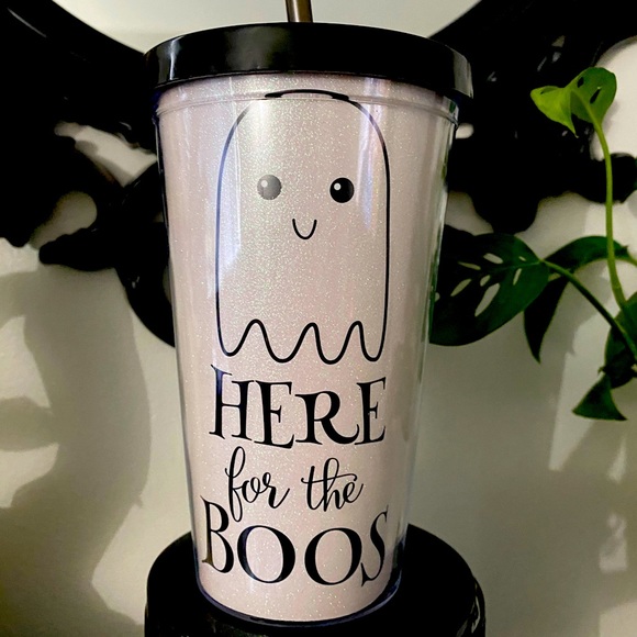 Halloween Ghost Straw Cup With Lid NEW - Picture 2 of 2